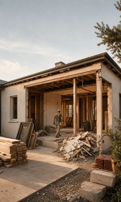Building renovation at the demolition stage